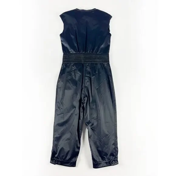 M by Madonna x H&M vintage y2k black satin rhinestone jumpsuit size s/m - Picture 2 of 7